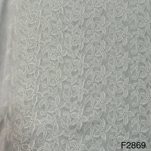 Chikankari Cotton Fabric-F2869